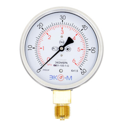 Манометр (тягомер) ЭКОМЕРА КМ Ду 100 мм Ру 0-6 кПа