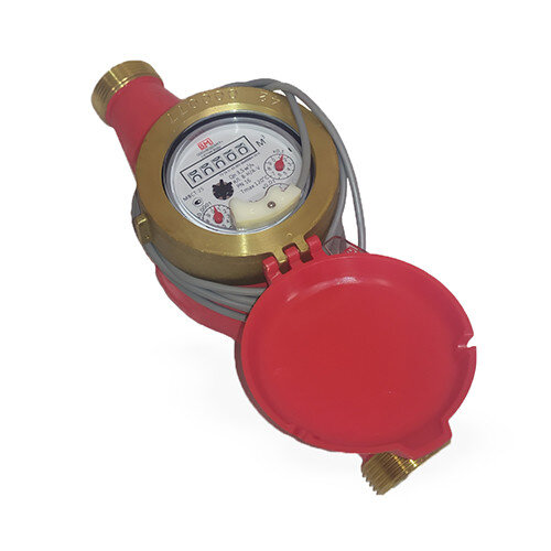 Счетчик для горячей воды Водомер МВСТ-50 крыльчатый многоструйный резьбовой с импульсным выходом