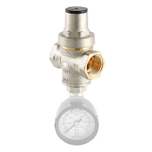 Редуктор давления VALTEC VT.088.N.0455SM 1/2'' DN 15 PN 16 поршневой, регулируемый, прямого действия, без манометра-индикатора, латунный с никелевым покрытием