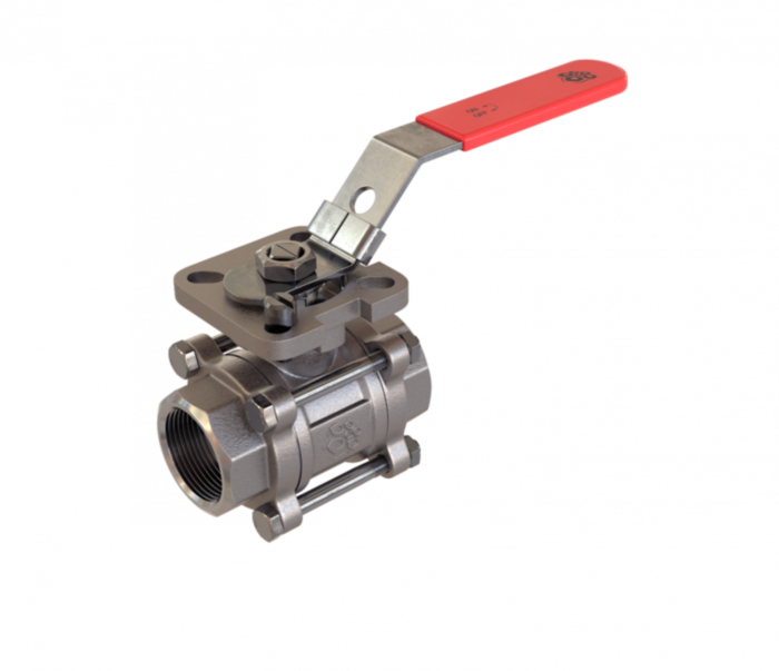 Кран шаровой трехсоставной РАШВОРК 7025 Ду50 Ру63 нержавеющий резьбовой ВР/ВР полнопроходной