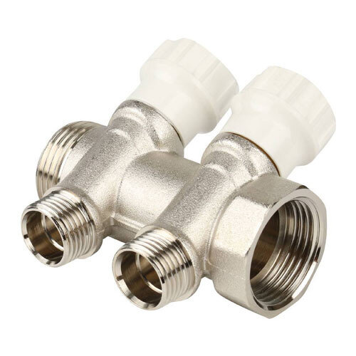 Коллектор распределительный ITAP 465 2 отвода ВР-НР 1"х1/2" DN 25 PN 10 с регулирующими клапанами