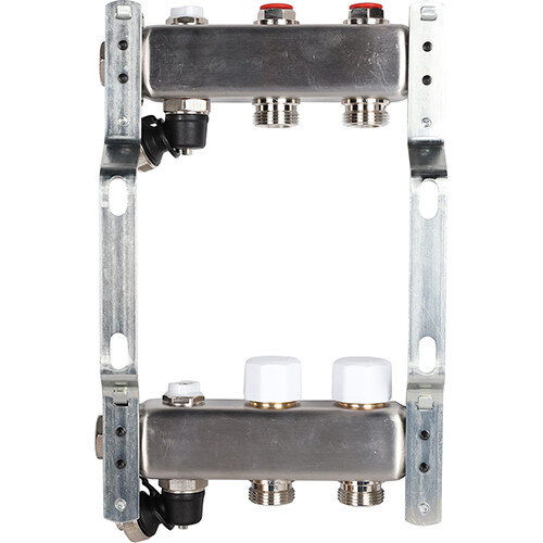 Коллектор ROMMER без расходомеров с клапаном вып. воздуха и сливом 2 выхода