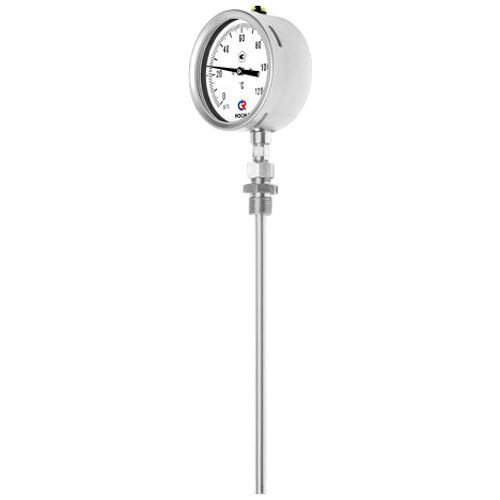 Термометр РОСМА БТ-52.220-100-ПН Дкорп=100мм 10 МПа кл. 1,5 G1/2" Траб = 0...+450°C биметаллический коррозионностойкий с перемещаемой наружной резьбой 00000035890