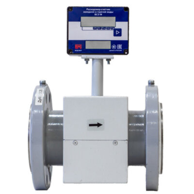 Расходомер-счетчик для горячей и холодной воды Водомер ВСЭ М-80 И фланцевый с индикацией