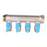 Коллектор распределительный STOUT SMB 6211 4 отвода ВР-НР 3/4"х1/2" DN 20 PN 10 с шаровыми кранами синяя рукоятка уплотнительное кольцо 2