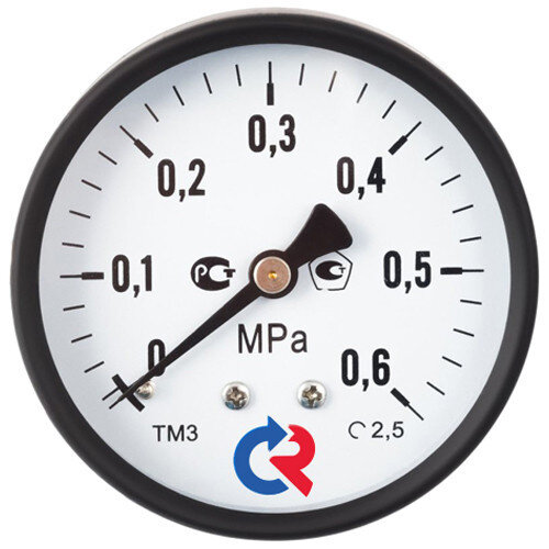 Мановакуумметр РОСМА ТМВ-310Т.00 (-0,1...0,5 МПа) Дкорп=63мм кл. 2,5 G1/4" общетехнический осевой 00000039823
