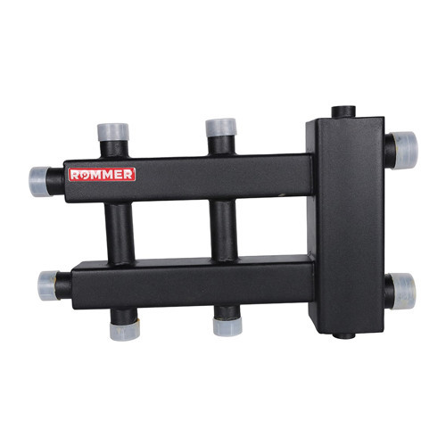 Коллектор распределительный ROMMER RDG-0060-024013 3-х контурный НР 1 1/4" Ду 32 Ру 4 дублёр компакт с гидравлическим разделителем 2