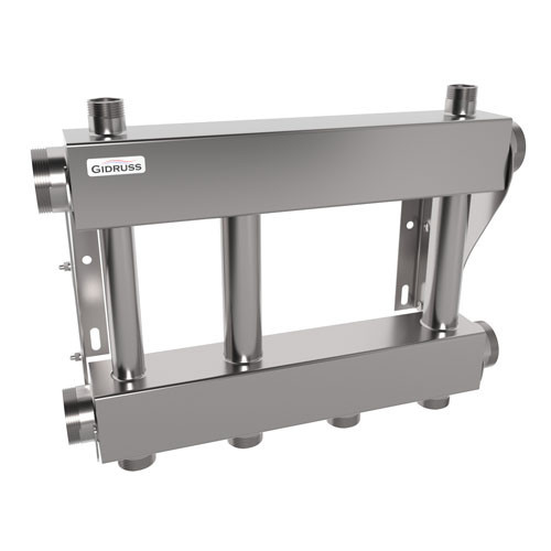 Коллектор распределительный GIDRUSS MKSS-250-2x32 2-х контурный НР 2"x1 1/2" Ду 50 Ру 6 модульный 1