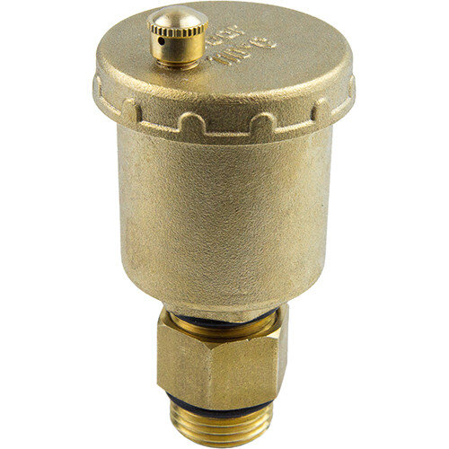 Воздухоотводчик автоматический латунный Aquasfera 5001 DN 15 PN 10 резьба - 1/2'', с отсечным клапаном, резьбовой НР, 5001-01