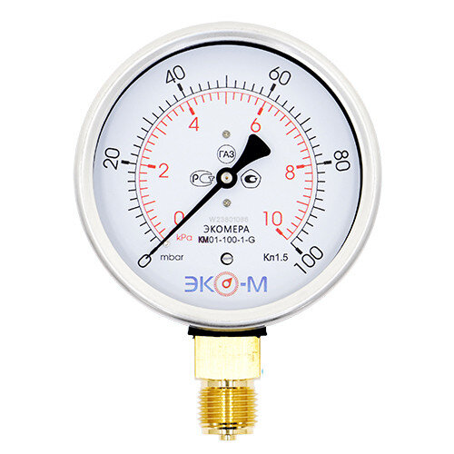 Манометр (тягомер) ЭКОМЕРА КМ Ду 100 мм Ру 0-10 кПа