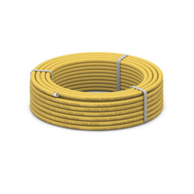 Труба гофрированная Stahlmann 25А Ру 15 из нержавеющей стали SS304, отожженная, в желтой оболочке, 30 м