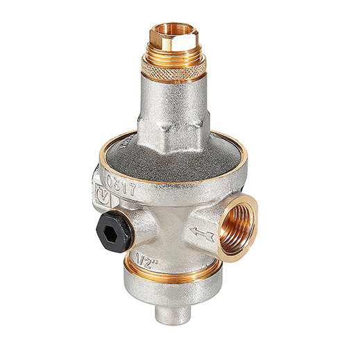 Редуктор давления VALTEC VT.085.N.0807 1 1/2'' DN 40 PN 25 мембранный, прямого действия, с демпферной камерой, латунный с никелевым покрытием