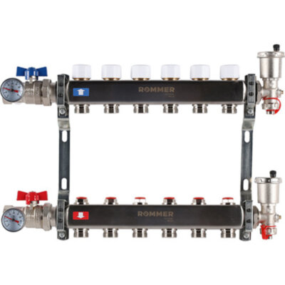 Коллектор ROMMER в сборе без расходомеров 6 выходов