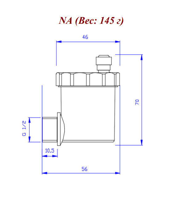 Воздухоотводчик автоматический VALTEC 1/2" VT.502.NA.04 латунный с никелевым покрытием