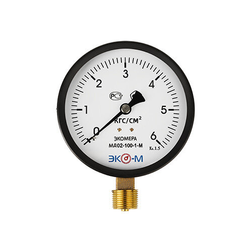 Манометр ЭКОМЕРА МД02 Ду 100 мм Ру 0-6 кгс/см2 М20*1,5 общетехнический (исп.2)