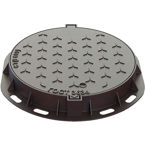 Люк чугунный сверхтяжелый СТ(Е600)-ТС-2-60 для тепловых сетей ГОСТ 3634-2019