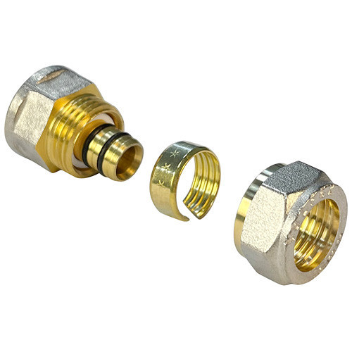 Соединитель обжимной VALFEX VF.302.N ВР 3/4" Ду 26 Ру 25 переход на внутреннюю резьбу, никелированный латунный 5