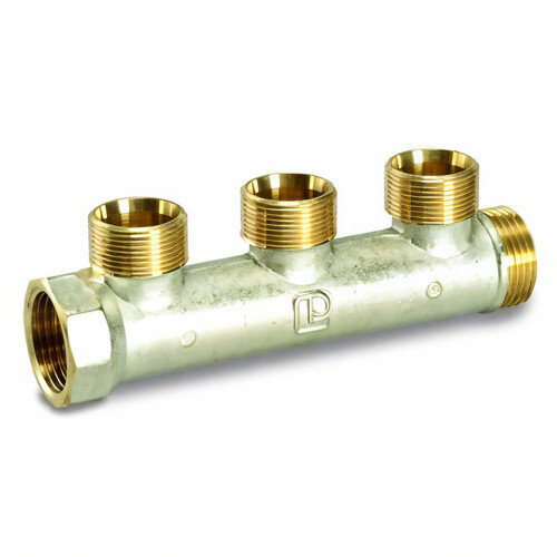 Коллектор распределительный Luxor CP 423 3 отвода ВР-НР 1"х1/2" DN 25 PN 10 без регулировки