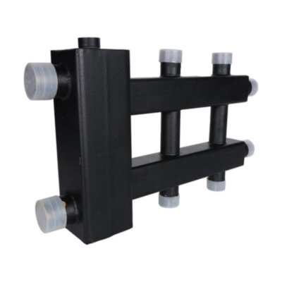 Коллектор распределительный ROMMER RDG-0060-024013 3-х контурный НР 1 1/4" Ду 32 Ру 4 дублёр компакт с гидравлическим разделителем