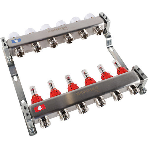 Коллектор ROMMER с расходомерами 6 выходов