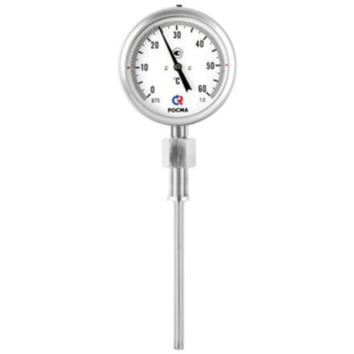 Термометр РОСМА БТ-52.220-100-СВ Дкорп=100мм 10 МПа кл. 1,5 G1/2" Траб = 0...+120°C биметаллический коррозионностойкий со свободной внутренней резьбой 00000035923