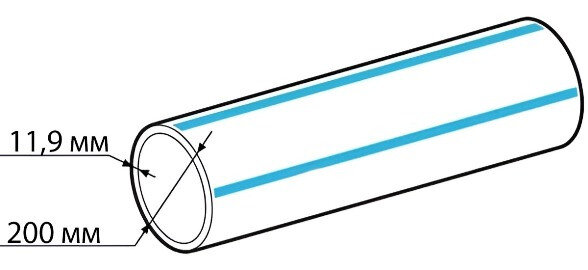 Труба ПНД 200х11,9 SDR 17 ПЭ 100 ГОСТ 18599-2001 питьевая