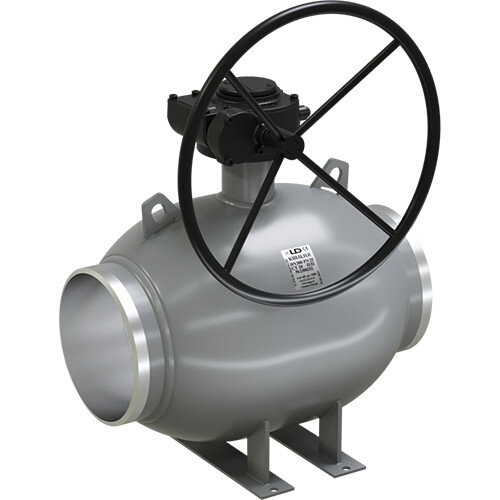 Кран шаровой цельносварной LD КШ.Ц.П.Р.800/700.025.П/П.01 Ду 800/700 Ру 25 нержавеющий полнопроходный под приварку