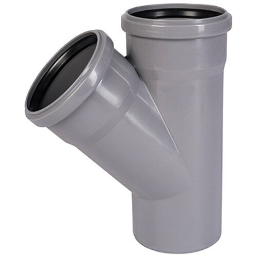 Тройник канализационный PP-H Ostendorf HT HTEA DN 110/75х45° цвет серый