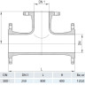 Тройник фланцевый HAWLE 8510 DN 300-250 PN 16 3