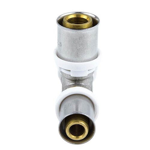 Тройник переходной латунный Aquasfera 8010 DN 20.4х16.4х16.4 PN 16 покрытие - никель, пресс, 8010-03