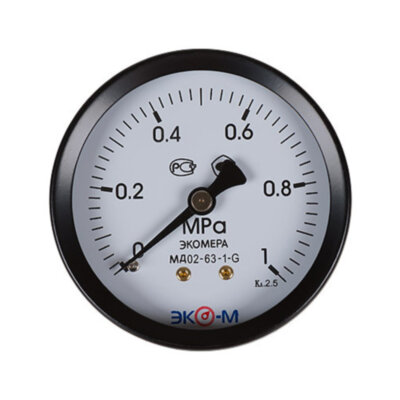 Манометр ЭКОМЕРА МД02 Ду 63 мм Ру 0-1 МПа 1/4'' общетехнический