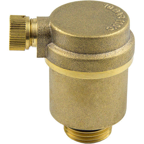 Воздухоотводчик автоматический латунный Aquasfera 5005 DN 15 PN 10 резьба - 1/2'', с горизонтальным расположением колпачка, резьбовой НР, 5005-01