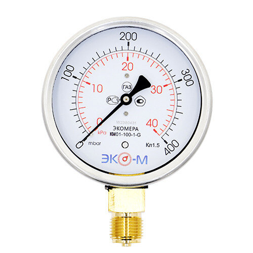 Манометр (тягомер) ЭКОМЕРА КМ Ду 100 мм Ру 0-40 кПа