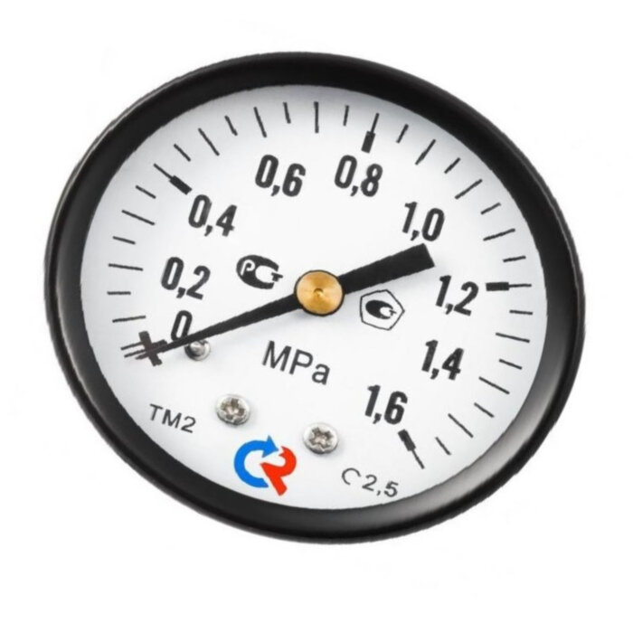 Манометр гидрозаполненный ТМ-520Т.20 осевой Дк100мм 0-1,6 МПа кл.1,0 G1/2" силикон Росма 00000031037