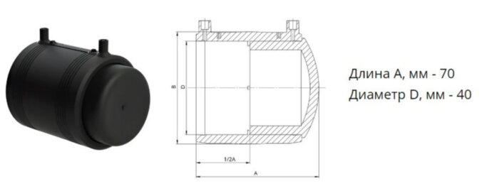 Заглушка э/с 40 мм SDR 11 ПЭ100 электросварная