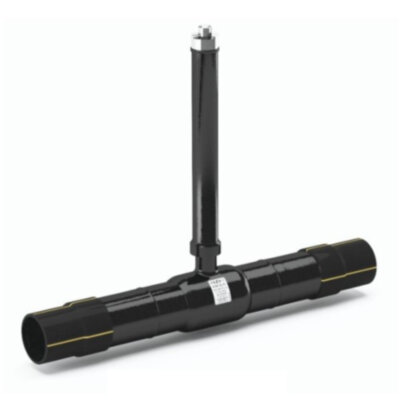 Кран шаровой цельносварной LD КШ.Ц.ПЭ.GAS.125.016.П/П.02.H Ду 125 Ру 16 стальной полнопроходный для подземной установки с ПЭ патрубками