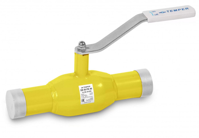Кран шаровой газовый TEMPER 38220100 стандартнопроходной под приварку DN 100 PN 25