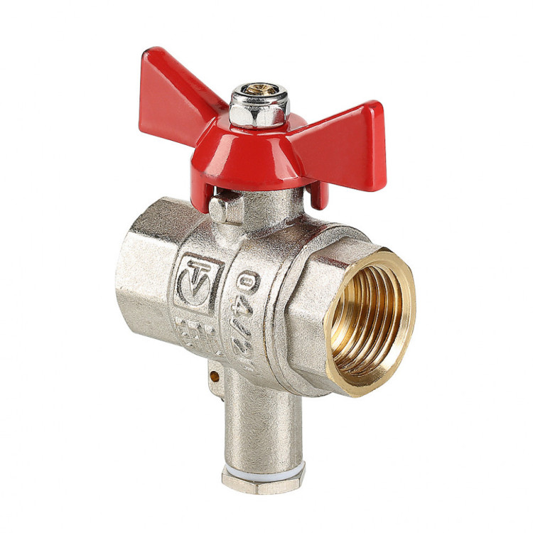 Кран шаровой VALTEC 3/4" Ду20 Ру25 для подключения датчика температуры VT.247.N.05 1