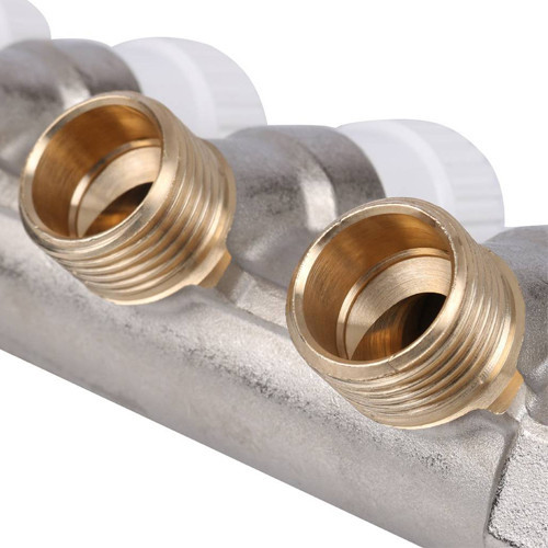 Коллектор распределительный STOUT SMB 6851 4 отвода ВР-НР 3/4"х1/2" DN 20 PN 10 с запорными клапанами 3
