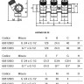 Коллектор распределительный Luxor CP 463 3 отвода ВР-НР 3/4"х1/2" DN 20 PN 10 с регулирующими клапанами 2