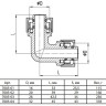 Угольник латунный Aquasfera 7005 DN 20 PN 16 покрытие - никель, компрессионный, 7005-02 4