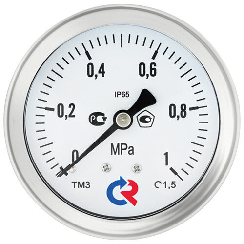 Манометр РОСМА ТМ-321Т.00 (0...0,16 МПа) Байонет Дкорп=63мм кл. 1,5 G1/4" коррозионностойкий виброустойчивый осевой 00000039582