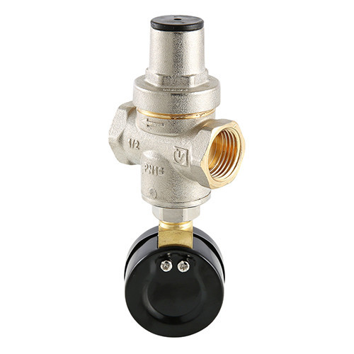 Редуктор давления VALTEC VT.088.N.0455 1/2'' DN 15 PN 16 поршневой, регулируемый, прямого действия, с манометром-индикатором, латунный с никелевым покрытием 6