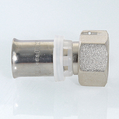 Переходник VALTEC VTm.222 ВР 1/2" DN 16x15 PN 10 с накидной гайкой латунный никелированный