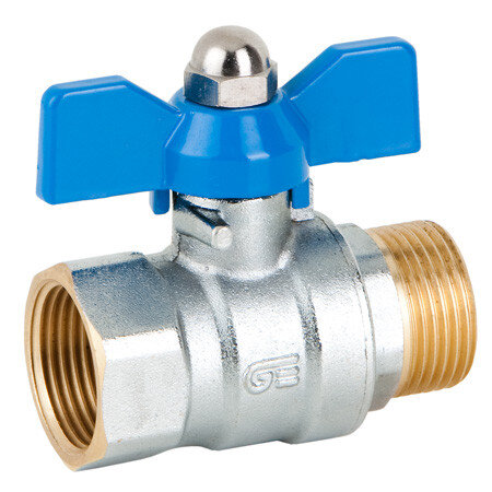 Кран шаровой латунный GENEBRE 3036 Ду10 Ру25 резьбовой ВР/НР бабочка