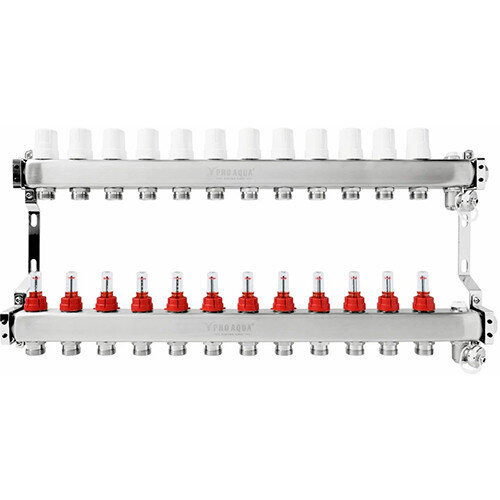 Коллекторная группа Pro Aqua 12 выходов с расходомерами