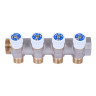 Коллектор распределительный STOUT SMB 6852 4 отвода ВР-НР 3/4"х1/2" DN 20 PN 10 с запорными клапанами плоское уплотнение 2