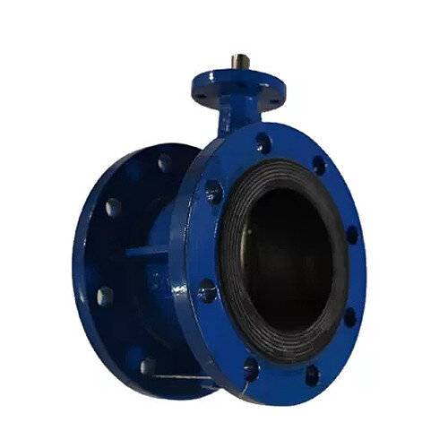 Затвор Kvant Ду 400 Ру 16 дисковый поворотный фланцевый корпус-чугун GG25 диск-чугун EPDM с голым штоком