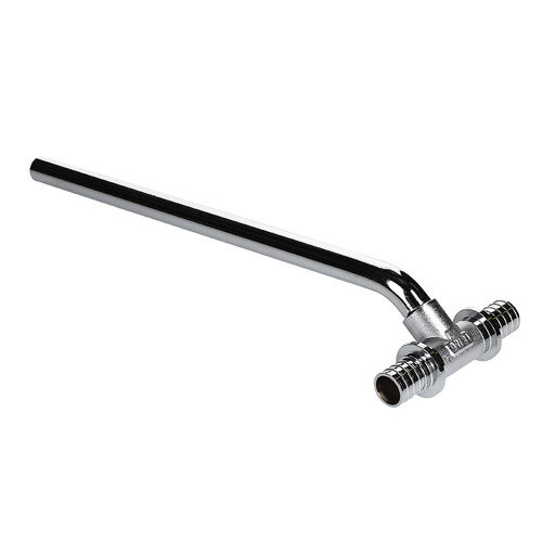 Тройник переходной VALTEC VTm.482.C DN 20x15x20 PN 10 L=305 с хромированной трубкой латунный универсальный