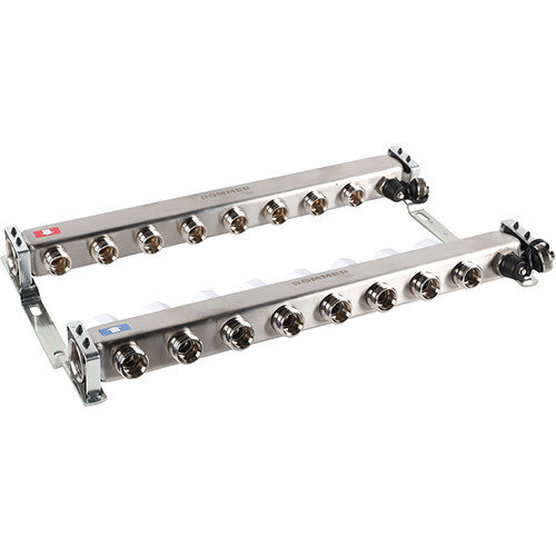 Коллектор ROMMER без расходомеров с клапаном вып. воздуха и сливом 8 выходов